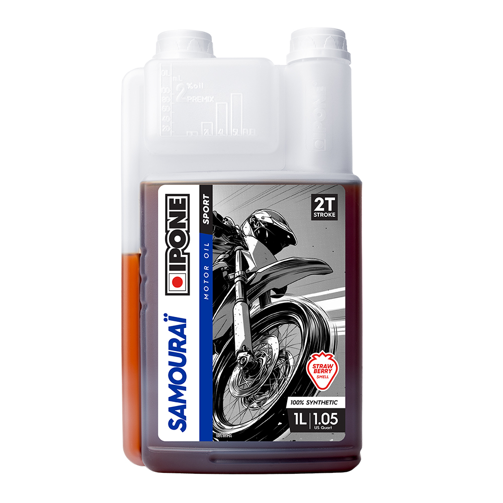 IP801101 IPONE Samourai racing dozer sa mirisom JAGODE 1L sintetičko ulje za mešavinu 2T