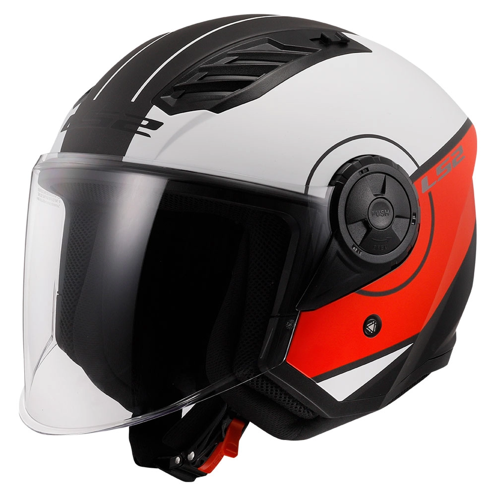 Kaciga za motor LS2 Jet AIRFLOW II COVER belo crvena OF616