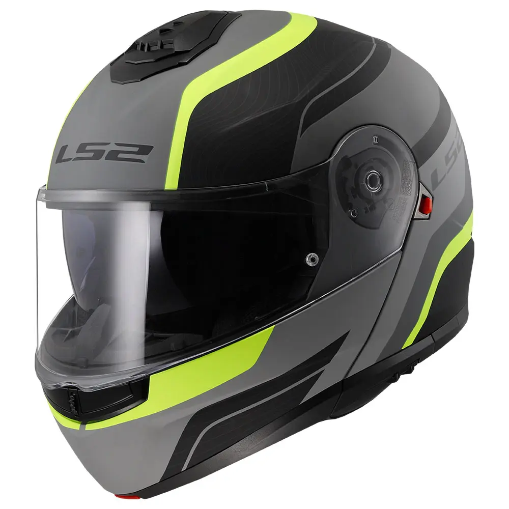 569082254XXL#1 Kaciga za motor LS2 Flip Up STROBE II MONZA sa naočarima mat crno žuta FF908