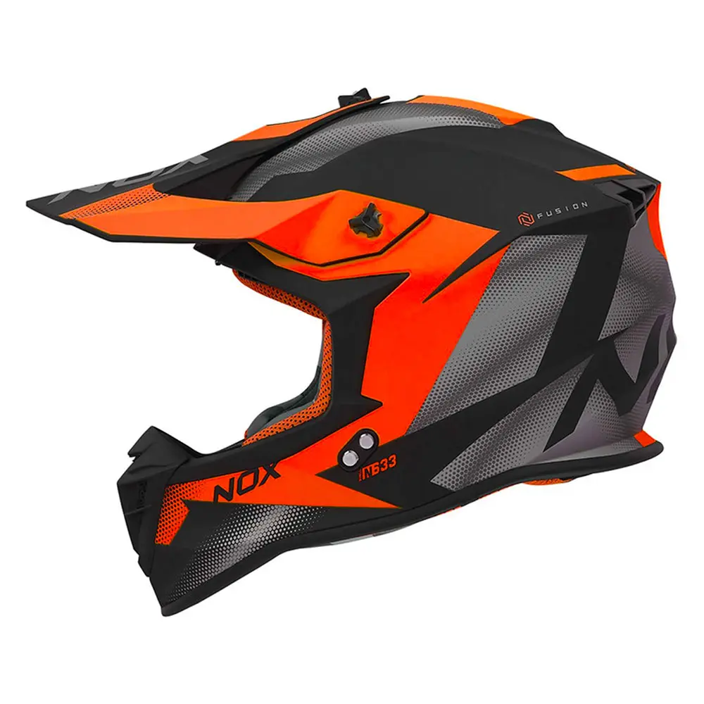 N633FMBO-XL#1 Kaciga za motor NOX Cross 633 FUSION mat crno narandžasta