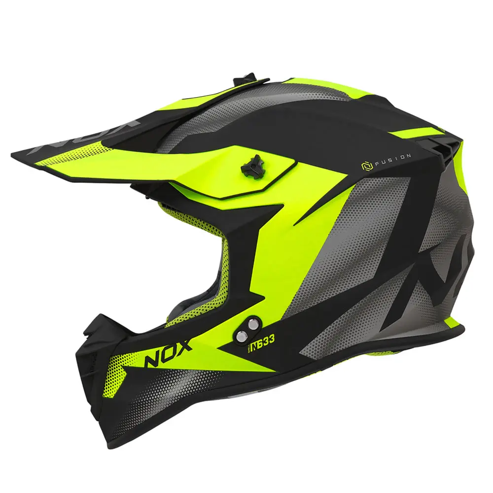 N633FMBY-XL#1 Kaciga za motor NOX Cross 633 FUSION mat crno žuta