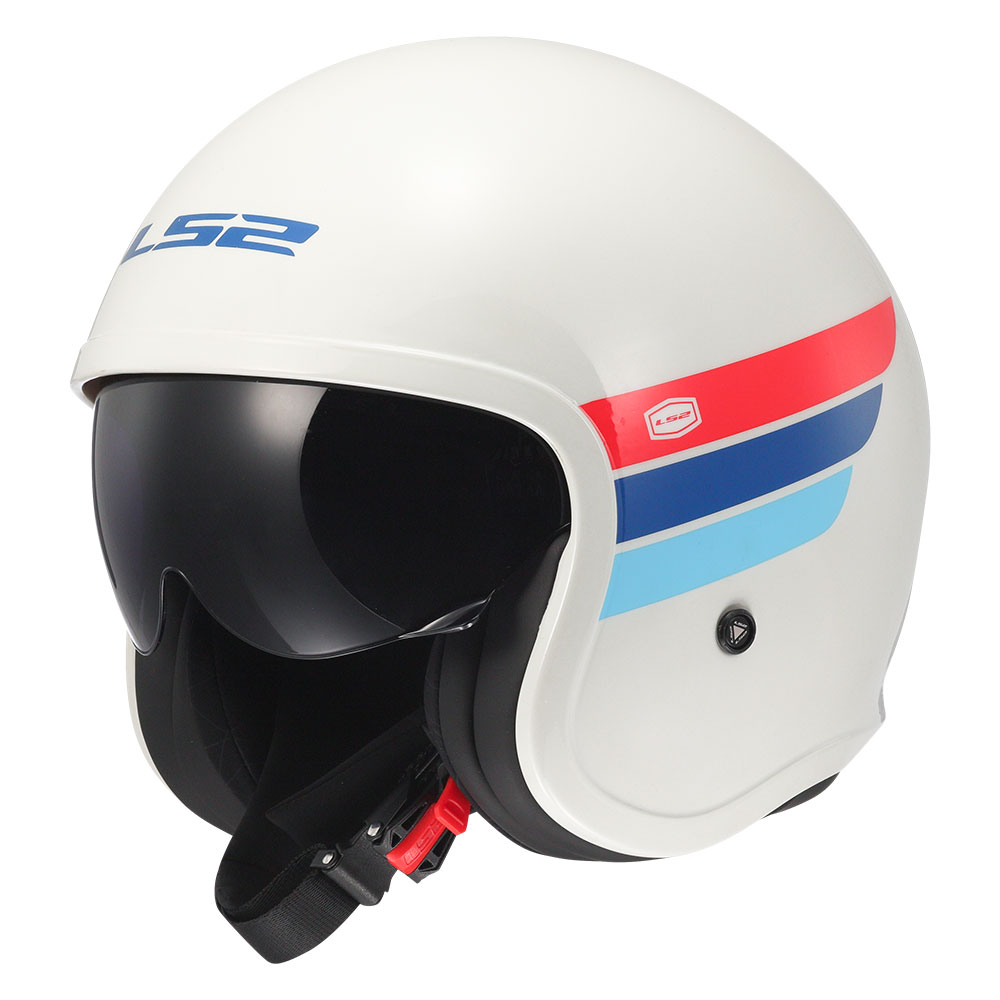 ls2 spitfire retro belo plavo crvena Kaciga za motor LS2 Jet SPITFIRE II RETRO belo plavo crvena OF599