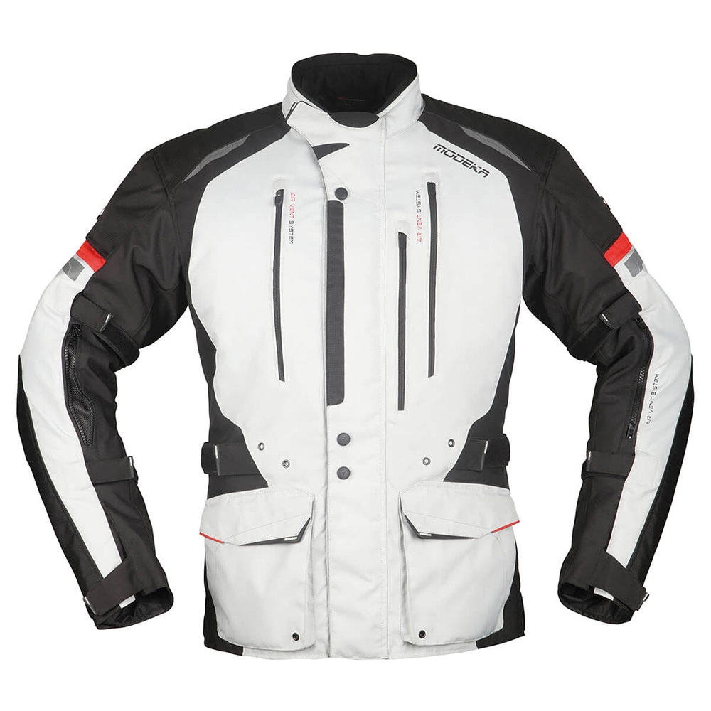 Moto jakna MODEKA STRIKER II crna svetlo siva 2u1