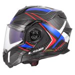 Kaciga za motor LS2 Flip Up ADVANT X FUTURE II carbon plavo crvena FF901 - Слика 2