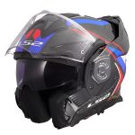 Kaciga za motor LS2 Flip Up ADVANT X FUTURE II carbon plavo crvena FF901 - Слика 4