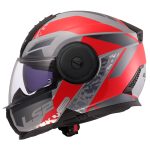 Kaciga za motor LS2 Flip Up SCOPE II OXYD sivo crvena FF902 - Слика 6