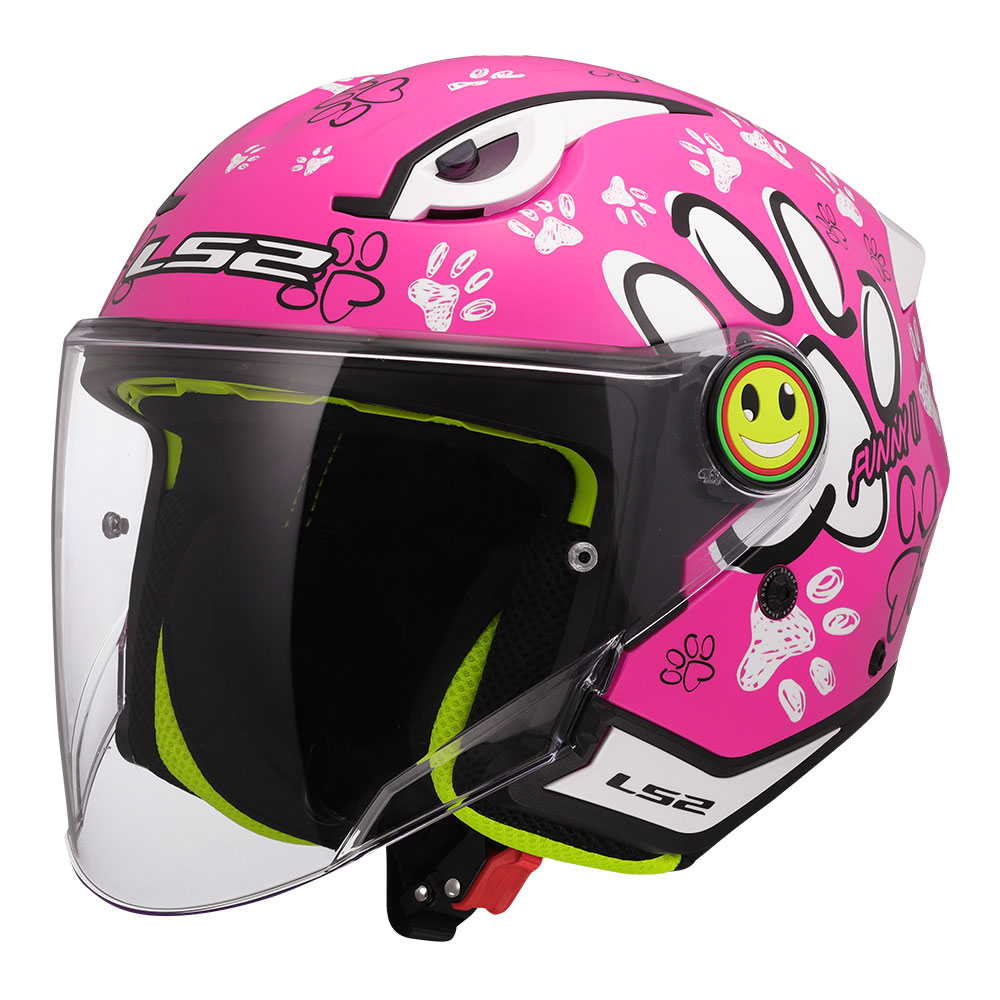 decija kaciga funny paws roza Kaciga za motor dečija LS2 Jet OF622 FUNNY II PAWS roza