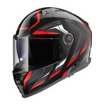 Kaciga za motor LS2 Full Face VECTOR II ALIZER crno crvena sa naočarima FF811 - Слика 2
