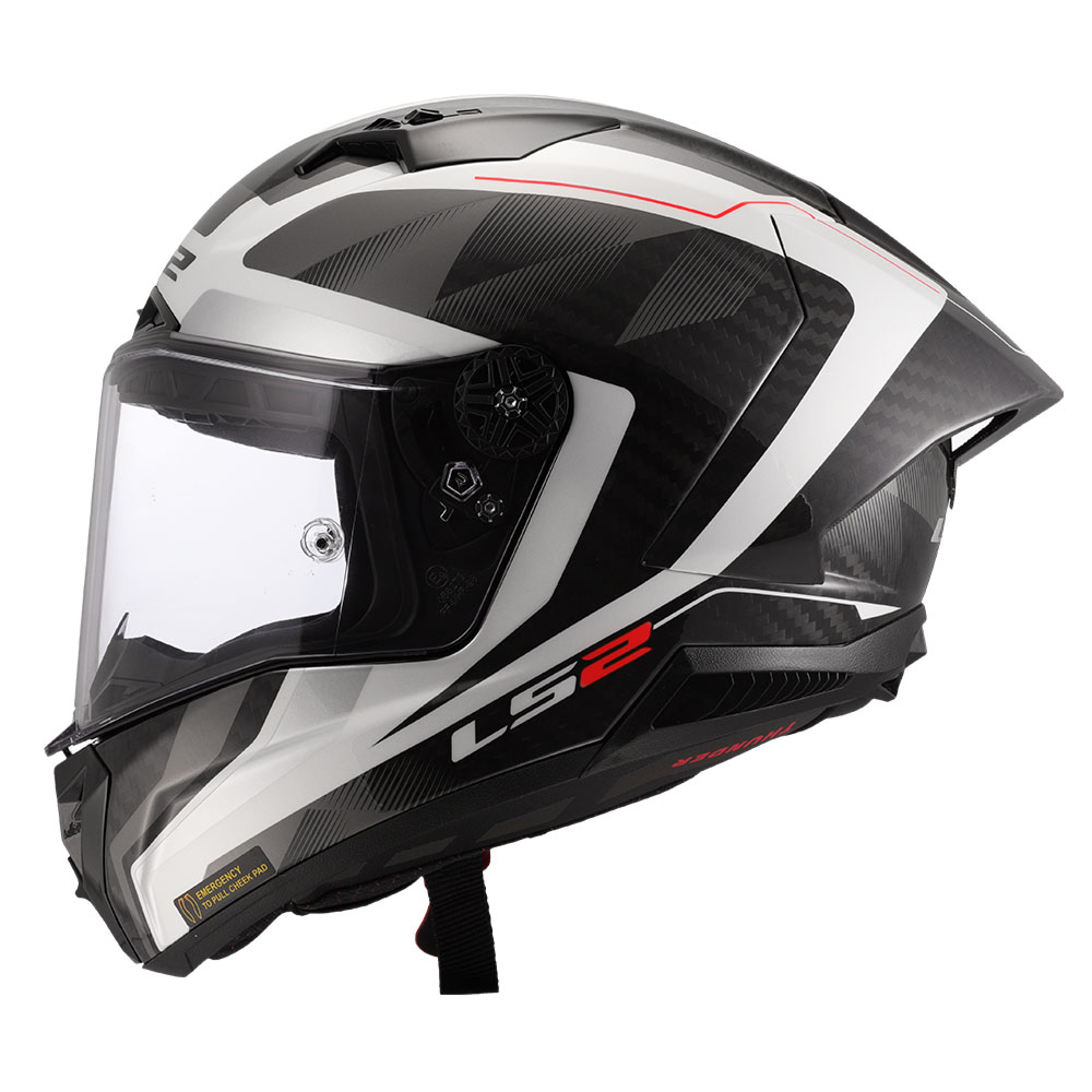 264de308-ee16-4b84-b2fe-a52fa85b36a6-1 Kaciga za motor LS2 Full Face THUNDER CARBON GP AERO RAUTE belo siva FF805 - Слика 1