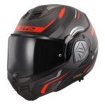 Kaciga za motor LS2 Flip Up ADVANT KUKA mat crno crvena sa naočarima FF906