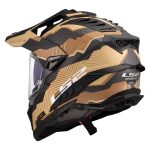 Kaciga za motor LS2 Cross EXPLORER CARBON TRICK braon zlatna MX701 - Слика 3