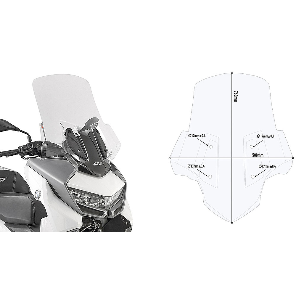 5132DT GIVI 5132DT Vizir providni BMW C 400 GT (19-24) - Слика 1
