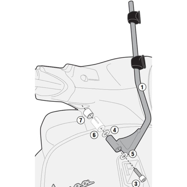 GIVI A5608A Nosač vizira Vespa Primavera 50-125-150 (14-24)