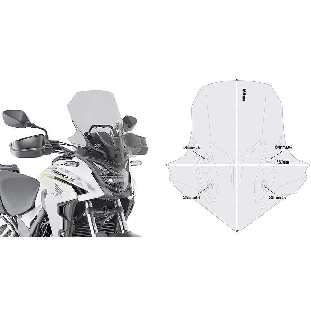 D1171S GIVI D1171S Vizir zatamnjeni Honda CB 500 X (19-23) - Слика 1