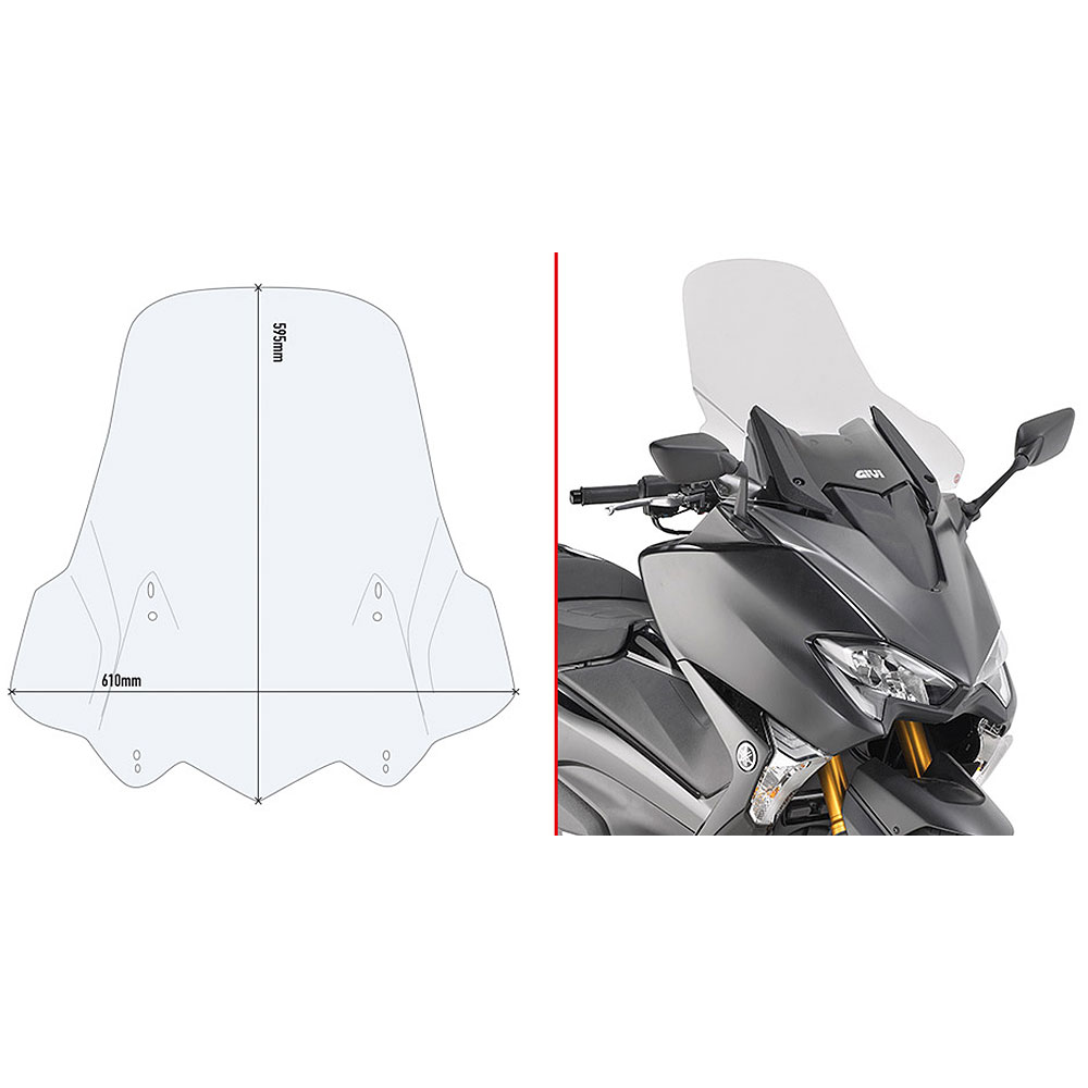 D2133ST GIVI D2133ST Vizir providni povišeni Yamaha T MAX 530 (17-19) / T MAX 560 (20-21) - Слика 1
