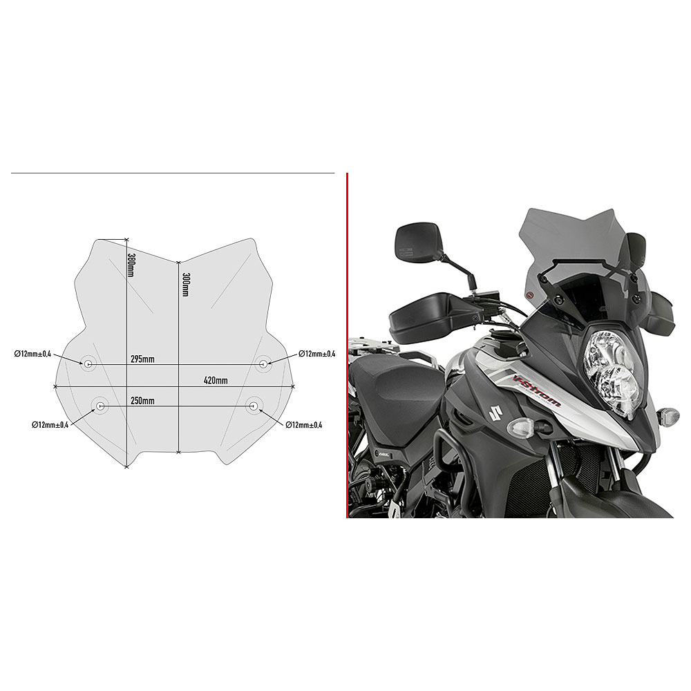 D3112B GIVI D3112B Vizir zatamnjeni Suzuki DL 650 V STROM (17-24) - Слика 1