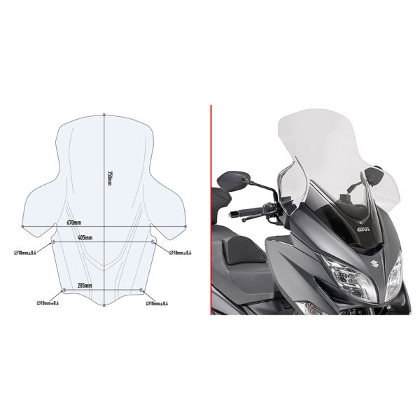 GIVI D3115ST vizir providni Suzuki Burgman 400 (17-24)