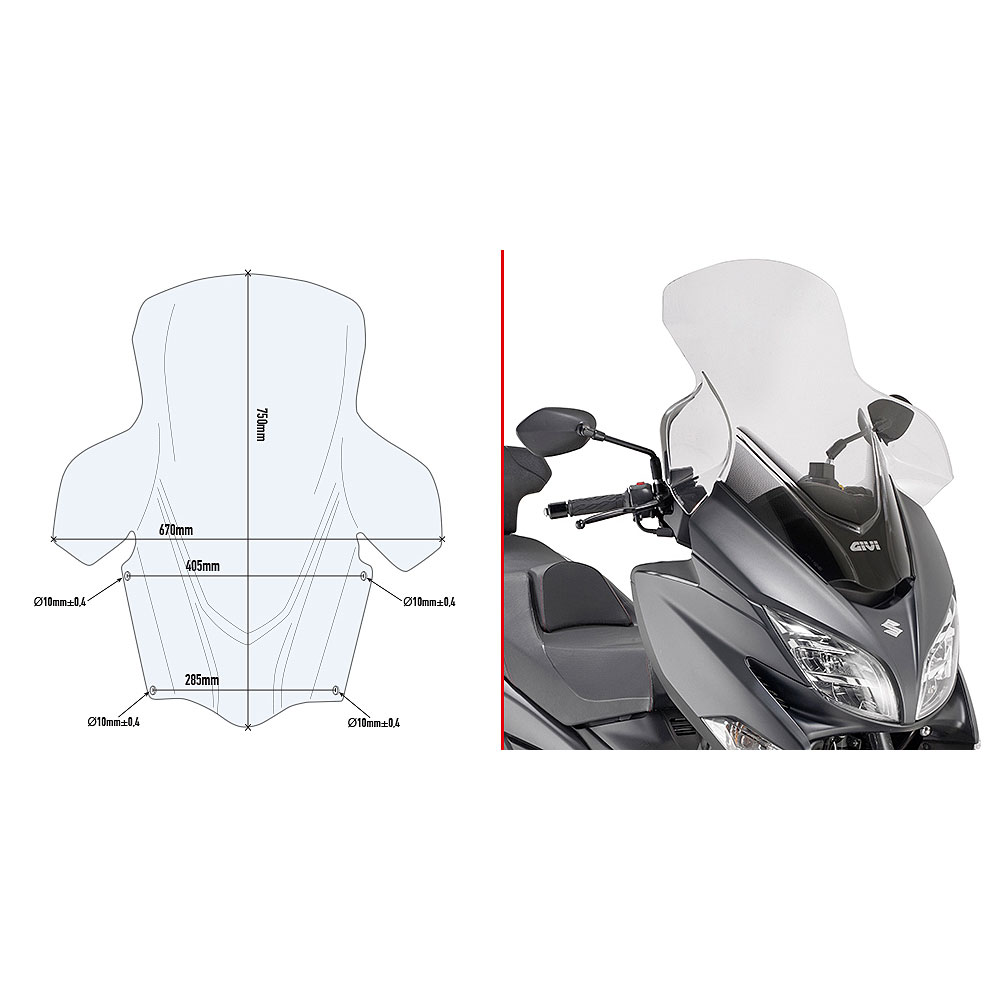 D3115ST GIVI D3115ST vizir providni Suzuki Burgman 400 (17-24) - Слика 1