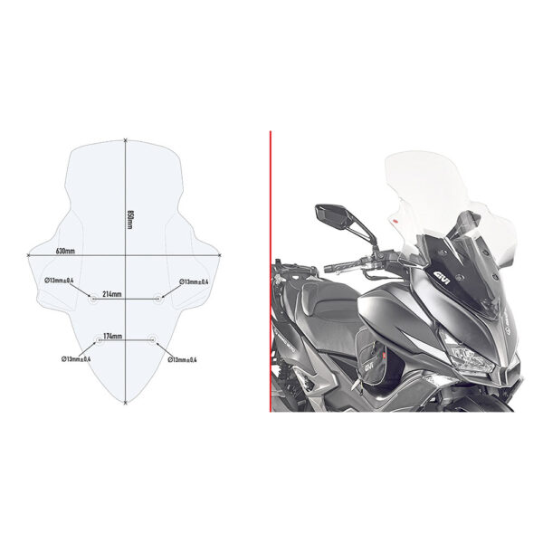 GIVI D6104ST vizir providni Kymco Xciting 400 (13-24)