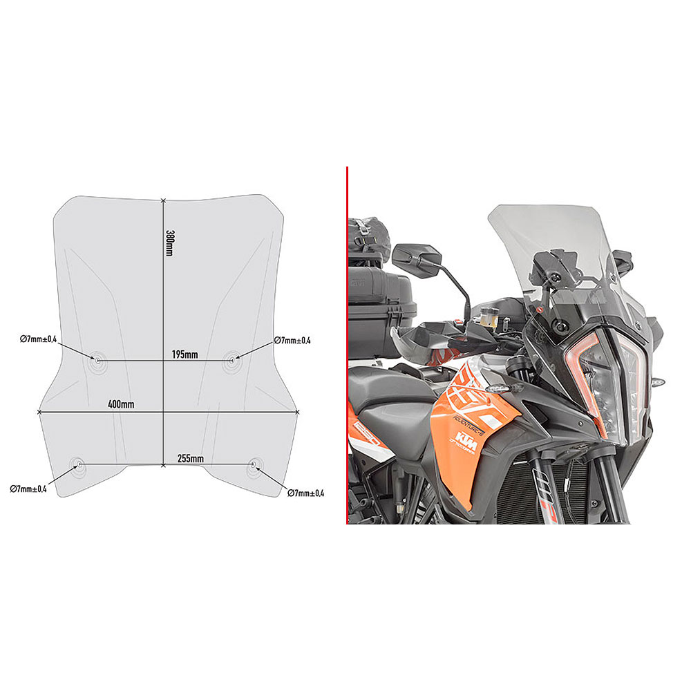D7706S GIVI D7706S Vizir blago zatamnjeni KTM Super Adventure 1290 (17-20) - Слика 1