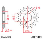 Prednji lančanik JT JTF1401-14 (520) 14 zuba