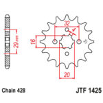 Prednji lančanik JT JTF1425-13 (428) 13 zuba