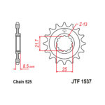 Prednji lančanik JT JTF1537-15RB (525) 15 zuba