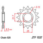 Prednji lančanik JT JTF1537-16RB (525)16 zuba