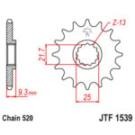 Prednji lančanik JT JTF1539-14RB (520)14 zuba