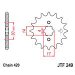 Prednji lančanik JT JTF249-14 (420) 14 zuba