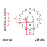 Prednji lančanik JT JTF264-16 (428) 16 zuba