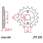 Prednji lančanik JT JTF270-13-50-32027 (520) 13 zuba