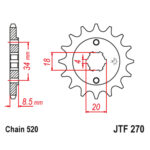 Prednji lančanik JT JTF270-14-50-32027 (520) 14 zuba
