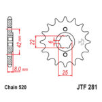Prednji lančanik JT JTF281-14 14 zuba