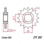 Prednji lančanik JT JTF297-15 (525) 15 zuba