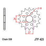 Prednji lančanik JT JTF423-17-50-35048 (530) 17 zuba