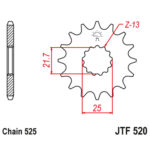 Prednji lančanik JT JTF520-15RB (525)15 zuba