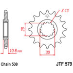 Prednji lančanik JT JTF579-16-50-35016 (530) 16 zuba