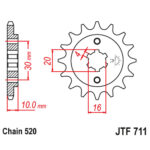 Prednji lančanik JT JTF711-13-50-32067 (520) 13 zuba