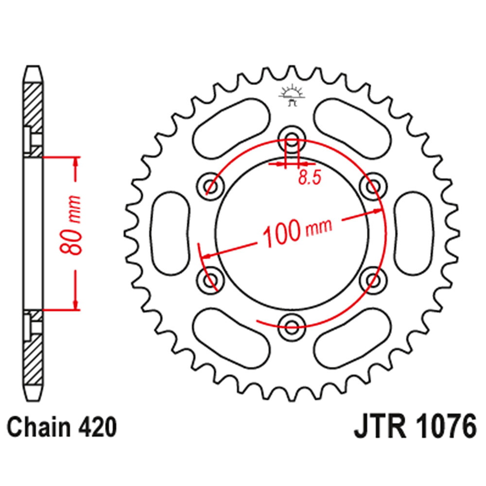 JTR1076-52 Zadnji lančanik JT JTR1076-52 (420) 52 zuba - Слика 1