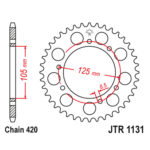 Zadnji lančanik JT JTR1131-53-50-13030 (420) 53 zuba