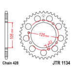 Zadnji lančanik JT JTR1134-52-50-15052 (428) 52 zuba