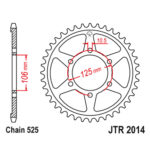 Zadnji lančanik JT JTR2014-47 (525) 47 zuba