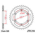 Zadnji lančanik JT JTR210-42 (520) 42 zuba