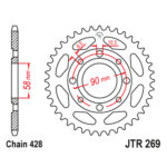 Zadnji lančanik JT JTR269-50-50-15001 (428) 50 zuba Sprint Pulser