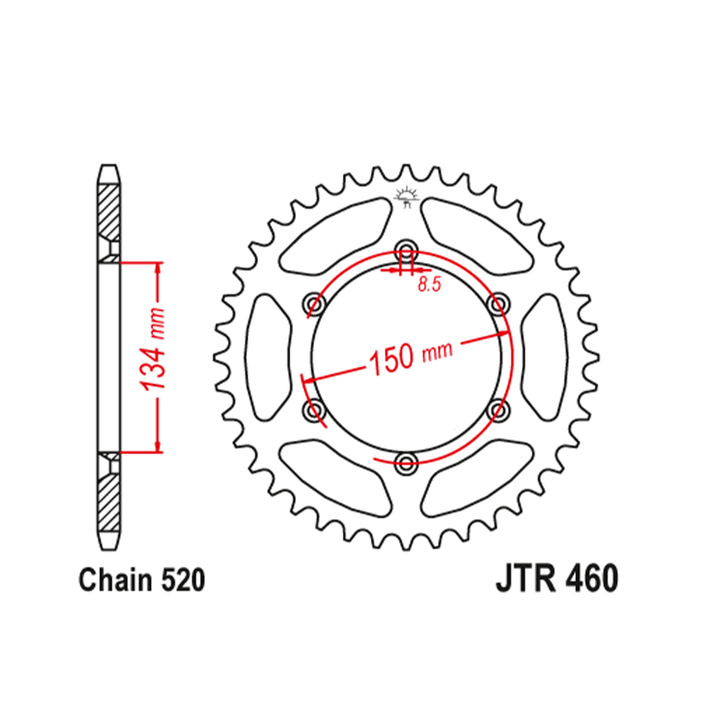 JTR460-48SC Zadnji lančanik JT JTR460-48SC (520) 48 zuba - Слика 1