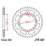 Zadnji lančanik JT JTR487-45-50-32028 (520) 45 zuba