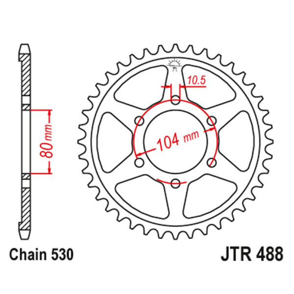 Zadnji lančanik JT JTR488-41-50-35041 (530) 41 zuba