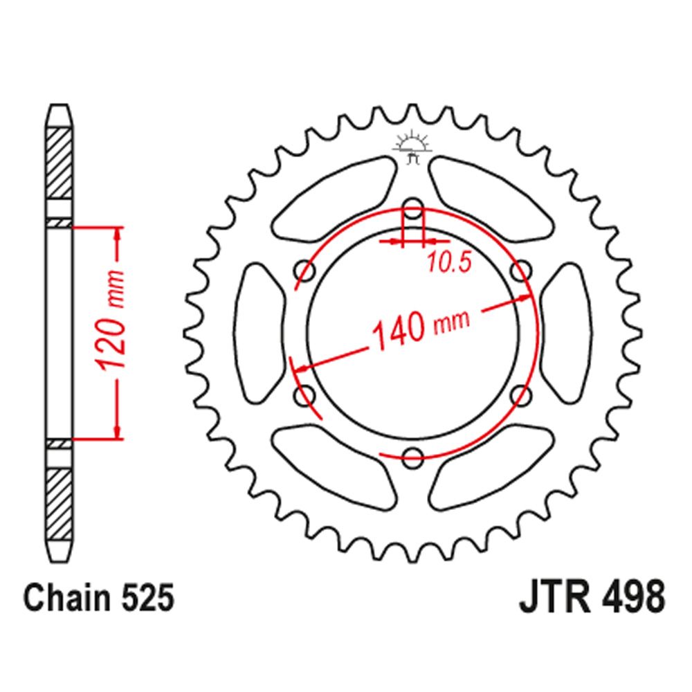 JTR498-39 Zadnji lančanik JT JTR498-39 (525) 39 zuba - Слика 1