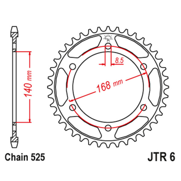 Zadnji lančanik JT JTR6-41 (525) 41 zub